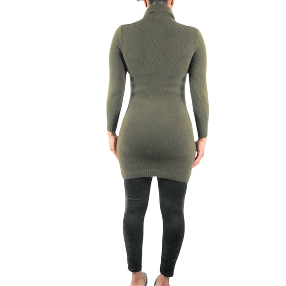 Ralph Lauren Olive Green Wool-Cashmere Knit Toggle Shawl Collar Mini Dre… - Picture 6 of 16